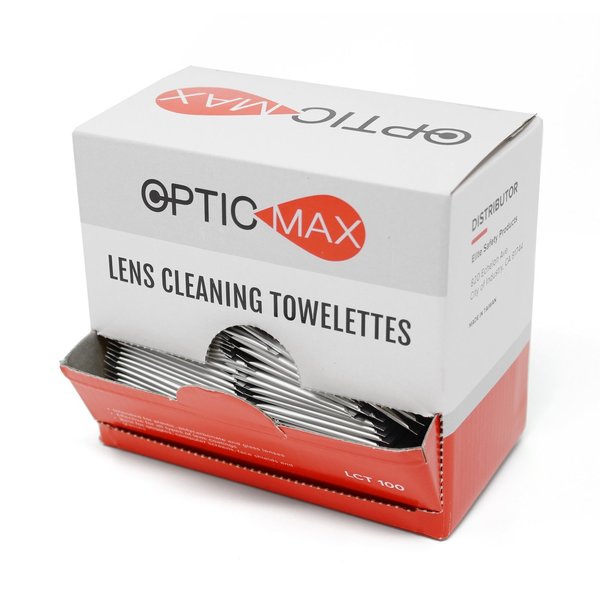 Optic Max Lens Cleaning Towelettes, 100 PK LCT100